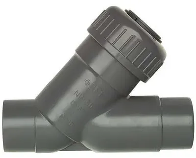 Produktbild von Georg Fischer Schrägsitz-Rückschlagventil, Typ 303, PVC-U/EPDM, d63, PN10, grau, 1 Stk.