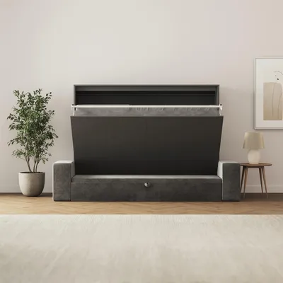 Produktbild von SMARTBett Schrankbett M2 H inkl.SOFA Anthrazit 140x200 cm Anthrazit