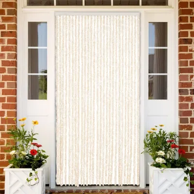 Produktbild von 2024 cloris Fliegenvorhang Beige und Weiß 118x220 cm Chenille - Plissees“2024 cloris