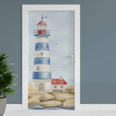 Produktbild von Türfolie "Leuchtturm" 90x200cm Türposter Deko Aufkleber Folie Tapete TF01-56