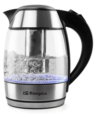 Produktbild von Orbegozo KT 6040, 1,8 l, 2200 W, Schwarz, Edelstahl, Metall, Kunststoff, Wasserstandsanzeige, Überhitzungsschutz