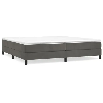 Image de Cadre de lit sans matelas gris foncé 200x200 cm velours