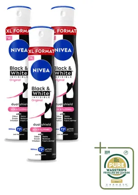 Obrázok produktu pre 3 x NIVEA Deosprej Invisible Black & White Original - 250 ml - Balenie s 3 kusmi