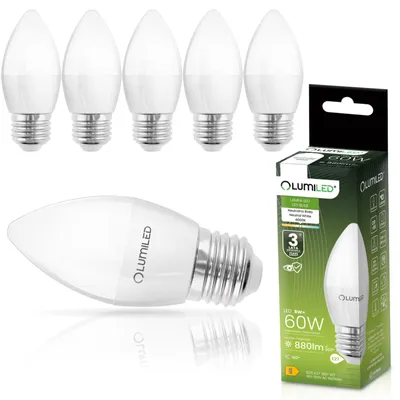 Produktbild von LUMILED 6er Set LED Lampe B35 E27 8W ersetzt 60W 880 lm 4000K tralweiß 6er Pack