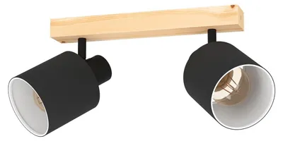 Image de Eglo 99489 BATALLAS E27 double plafonnier 300x50mm brun noir blanc