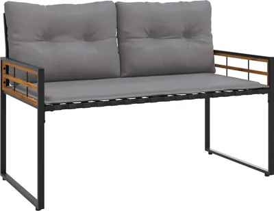 Obrázok produktu pre Drevená lavička s vrstvami Svetlosivá 114 x 55 x 77 cm