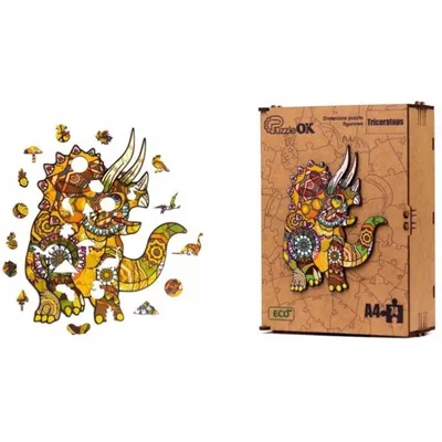 Immagine prodotto di Puzzle in legno Triceratops: PuzA4-00705