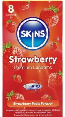 Produktbild von Skins Condoms Skins - Erdbeere Premium-Kondome Packung 8