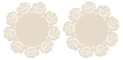 Platzset aus Wolvlies, 2 Stück, 25x25 cm, Beige