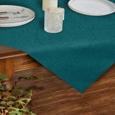 Produktbild von Famanu Tischdecke abwaschbar - pflegeleicht und dekorativ -  in Blaugrün 140 x 220 cm