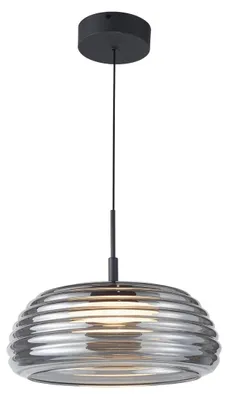 Immagine prodotto di Lampada a sospensione LED con paralume fumé Loculi nera 20W luce bianca calda 1200lm vetro dim.: 150x41x41 cm IP20 Italux