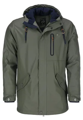 Produktbild von Dry Fashion Herren Regenjacke Bergen - Herrenjacke Regenmantel Männer Jacke Gefüttert Winddicht Wasserdicht in Oliv Größe M