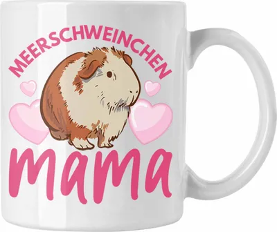 Produktbild von Trendation - Meerschweinchen Mama Tasse Geschenk Spruch Mädchen Muttertag (Weiß)