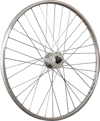 Produktbild von 28 Zoll Vorderrad Yak19 Hohlkammerfelge Shimano DH-C3000 Nabendynamo - silber V-Brake