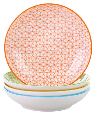 Immagine prodotto di Natsuki - Piatti piani - Set da 4 - Porcellana - Piatti profondi - Colorati - 21 cm