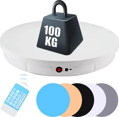 Produktbild von Drehbarer Präsentationsständer, 360° Drehung, Batteriebetrieben, WEISS