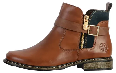 Zdjęcie produktu dla Brązowe damskie buty za kostkę Rieker w kolorze brązowym, rozmiar 36