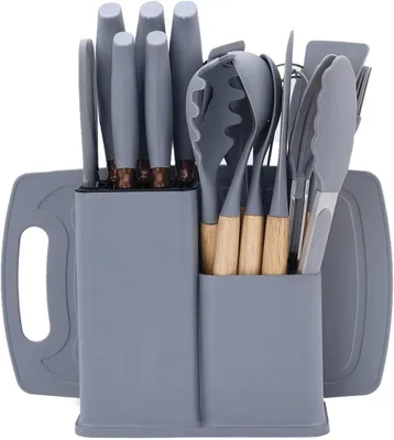 Image de Ensemble de cuisine de 19 pièces comprenant des couteaux et des ustensiles de cuisine