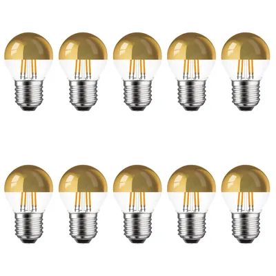 Produktbild von 10 x LED Filament Kopfspiegel Tropfen 4W fast 40W E27 gold warmweiß 2700K