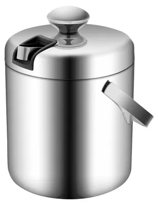 Image de Solidchoice - Seau à glace en acier inoxydable avec couvercle et passoire, 1,3 L