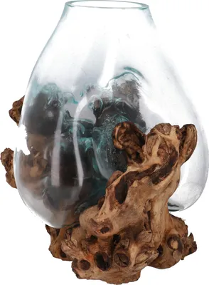 Produktbild von Wurzelholz Vase - XXL M1, Braun, Holz,Glas,Wurzelholz, 50*45*36 cm, Vasen & Blumentöpfe