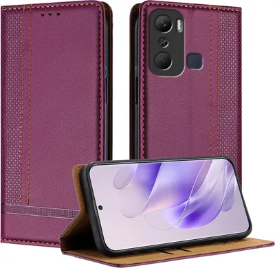 Produktbild von Handyhülle für Infinix Hot 12 Pro Leder Flip Klappbare Schutzhülle mit Standfunktion Lila