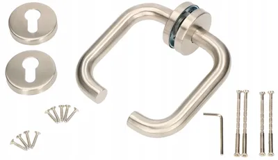 Image de Poignée de porte Kotarbau INOX 140 mm avec rosace