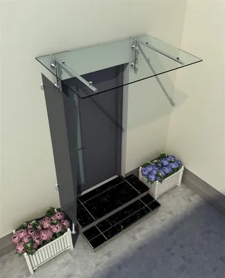 Produktbild von Glaszentrum Hagen 80x200x60 cm Seitenteil für Vordächer Grau