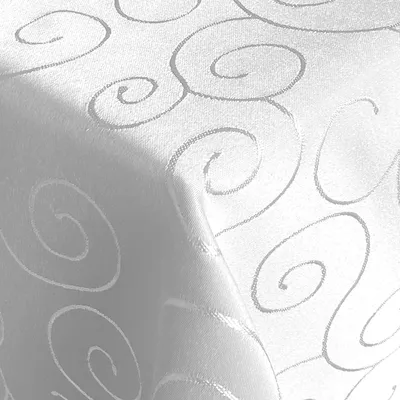 Produktbild von Hochwertige Stofftischdecke Ornamente Tischdecke Tafeldecke Tischtuch Bügelarm schnelltrocknend Weiss Eckig 110x220cm