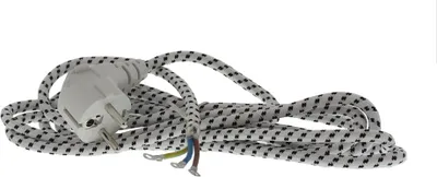 Produktbild von daniplus Bügeleisenanschlussleitung 3 Mtr., Kabel für Bügeleisen 3x0,75mm, Textilummantelt