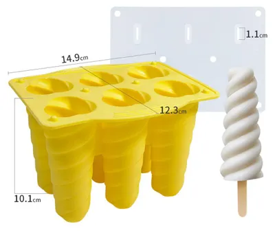 Produktbild von Silikon Eisstiel Form wiederverwendbar, Kuchenform zum Selbermachen, BPA-frei, spülmaschinenfest