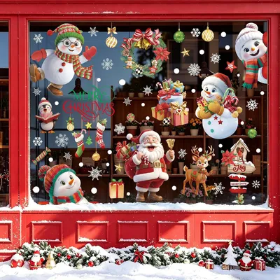 Image de Autocollants de Noël en 3D, 9 pièces, 30 x 20 cm, pour une décoration festive