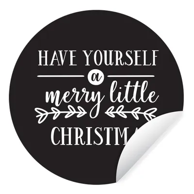 Obrázok produktu pre MuchoWow® Nálepka na tapetu - Vianočný citát "Have yourself a merry little Christmas" s čiernym pozadím - 100cm