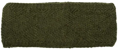 Produktbild von styleBREAKER Damen Strick Stirnband Rauten Fleece, Oliv