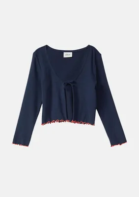 Produktbild von s.Oliver Weiche Rippjacke mit Bindeband und Konstrastdetails