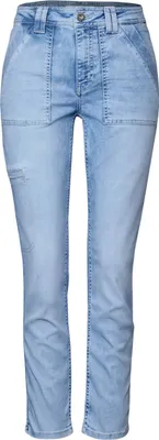 Produktbild von Street One Loose Fit Jeans 'Jeans im Cargo-Look', A378539, Ultra Bleach Random Washed, Gr. 31 x 28