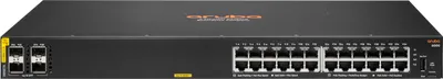 Obrázek produktu pro HPE Aruba Networking CX 6000 24G Class4 PoE 4SFP 370W Switch, Řízený, L3, Gigabit Ethernet (10/100/1000), Podpora napájení po Ethernetu (PoE), Instalace do racku, 1U