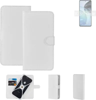 Produktbild von K-S-Trade Handy Hülle Schutz Hülle kompatibel mit Motorola Moto G72 Cover Case Bookstyle Bumper weiß 1x