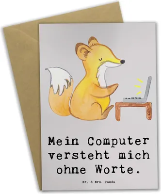 Produktbild von Mr. & Mrs. Panda Grußkarte Verständnisvoller Softwareentwickler - Grau Pastell - Geschenk, Berufspassion, Beruf, Programmierer, Verständnis, osterkarte, osterkarten