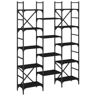 Obrázek produktu pro Knihovna černá 127,5 x 28,5 x 172,5 cm kompozitní dřevo