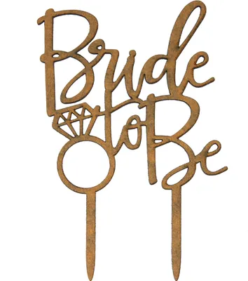 Produktbild von Oblique Unique Torten Kuchen Topper Aufsatz Bride to Be Holz Deko für Hochzeit JGA Junggesellinnenbaschied Dekoration