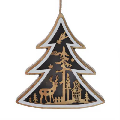 Immagine prodotto di Decorazione natalizia in legno da appendere, 12 cm