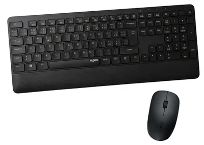 Produktbild von Rapoo X3500, Volle Größe (100%), Kabellos, RF Wireless, QWERTZ, Schwarz, Maus enthalten