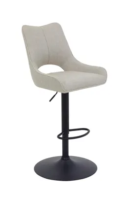Produktbild von Hela Tische, Barhocker Rockport, Bezug Webstoff Beige, Drehgestell 360°; Höhenverstellbar mit Gasdruck, Ausschnitt im Rücken, 120kg belastbar
