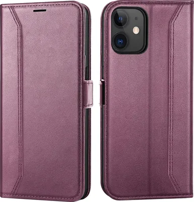 A flip case for an iPhone 11 is shown from the front and back.