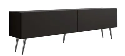 Produktbild von TV-Schrank : Mattschwarz, Chrombeine, 170 x 52 x 32 cm