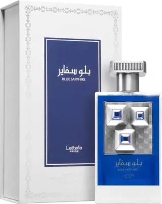 A product shot of a perfume bottle and its box.