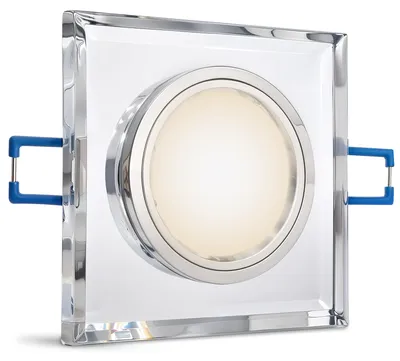 Produktbild von SSC-LUXon Design LED-Einbaustrahler eckig aus Glas mit LED Lampe 4,9W neutral-weiß 4000K dimmbar - Kein Trafo erforderlich