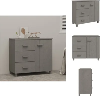 Produktbild von vidaXL Sideboard HAMAR Hellgrau 90x40x80 cm Massivholz Kiefer -  Sideboards