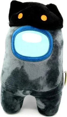 Immagine prodotto di Peluche tra noi, grigio, berretto nero - peluche, figura in peluche 100% cotone, peluche, figura da collezione
